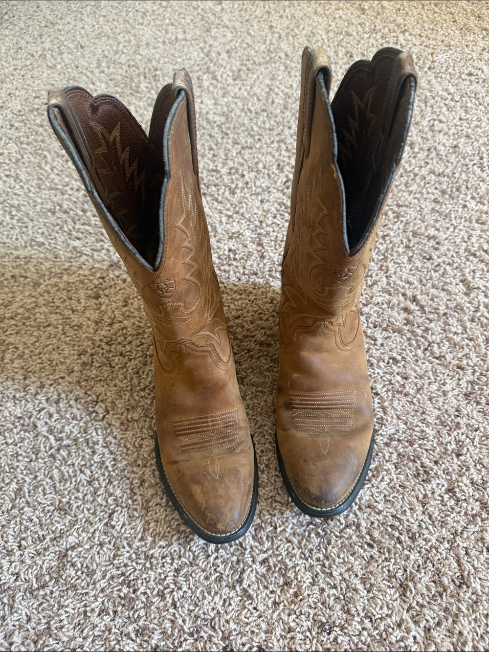 Ariat Brown Leather Western Heeled Cowboy Boots